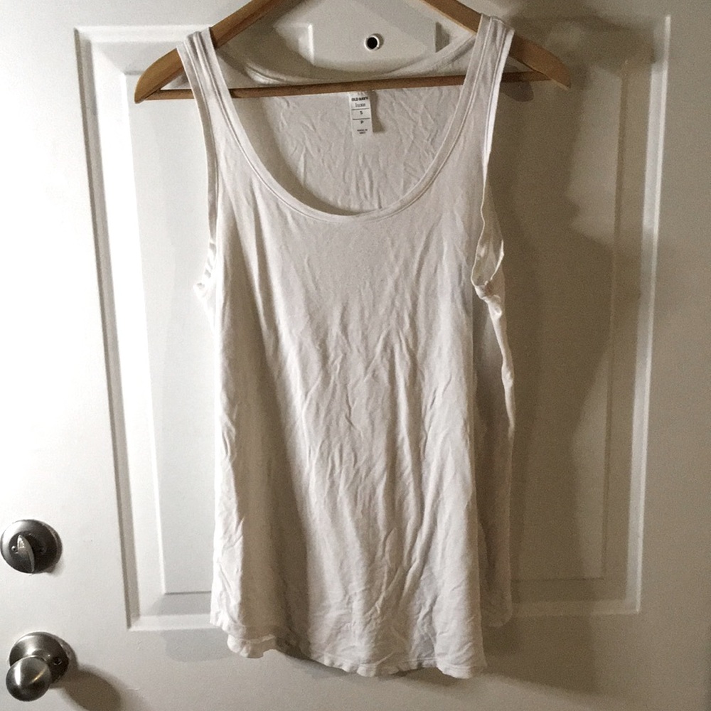 Old Navy Luxe White Tank Top Small Scoop Neck